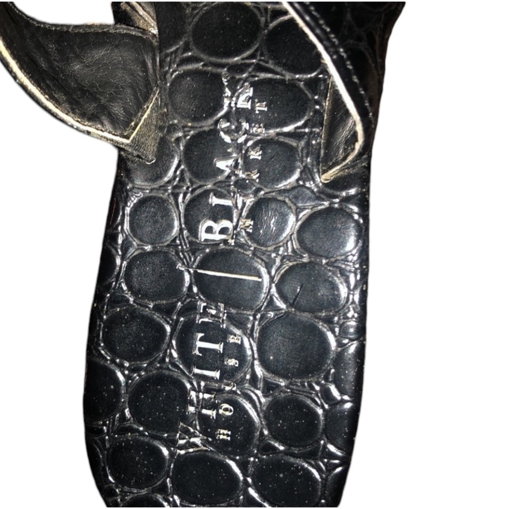 White House Black Market WHBM black 9.5 embossed patent leather studded detail - Picture 5 of 11